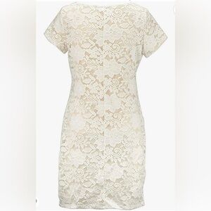 TIANA B. Women's Overlay Floral Lace Sheath Dress, White-Nude size XL